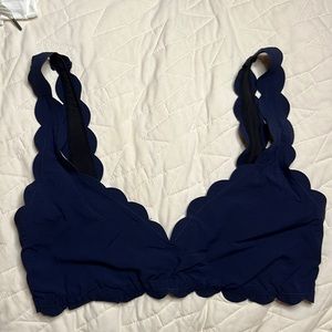 J. Crew Scallop piqué bikini top